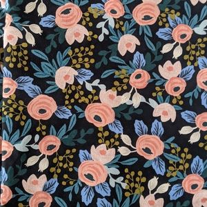 Rifle Paper Co. Coral Rosa canvas fabric